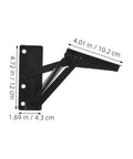 Folding lifting hinge bracket in black metal with spring, for sofas, beds, or cabinet doors