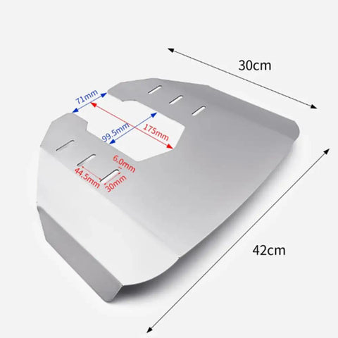 Metallic Outboard Hydrofoil Stabilizer for Boats Portable Fittings Replacement Fits 40 to 350HP Engines with measurements displayed