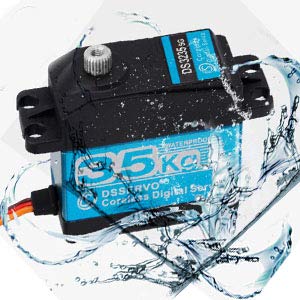 ZOSKAY 35kg high-torque coreless servo motor with metal and stainless steel gears, blue and black body.