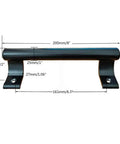 Front view of Two Piece 8 Inch Aluminum Alloy Sliding Door Handle Set, Modern Black Metal Pulls, Easy Grip Oval Design, Anti Rust Durable Hardware.