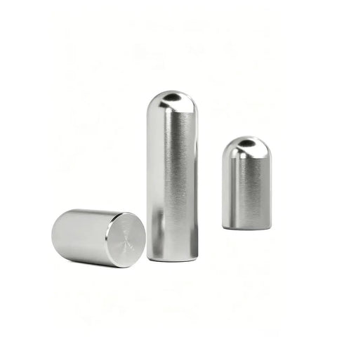 Heavy Duty Precision Shelf Pin Locating M1x8 Round Head Pegs For Cabinet Reinforcement And Industrial Build Quality With M06 To M2 Stainless Steel Wear Resistant Hardware Solutions That Stay Solid displayed in three sizes with a shiny finish.