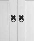 Set Of Four Black Round Ring Cabinet Pulls Handles For Closet Doors Dressers TV Cabinets Kitchen Hardware Modern Drawer Pulls