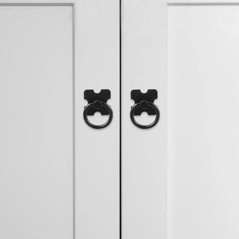 Set Of Four Black Round Ring Cabinet Pulls Handles For Closet Doors Dressers TV Cabinets Kitchen Hardware Modern Drawer Pulls