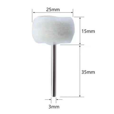 White abrasive brush from 100Pcs Grinding Sanding Head Abrasive Buffing Wheels Polish Brush Drill Kit For Metal Wood Glass Jewelry Making And Home DIY Projects Pro Grade Universal Abrasive Tool Set For Polishing Buffing Sanding Edges And Surfaces.