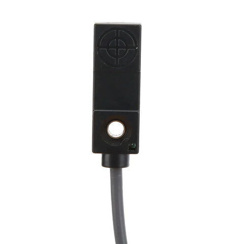 Front view of Inductive Proximity Sensor Switch 3 Wire DC IP67 PNP NO Flat Type With Fast Response High Sensitivity Durable ABS Housing.