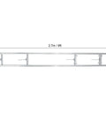 Rail Mill Guide System 9 Ft with 3 Crossbar Kits for chainsaw mill in aluminum, showing full length and structure, top view.