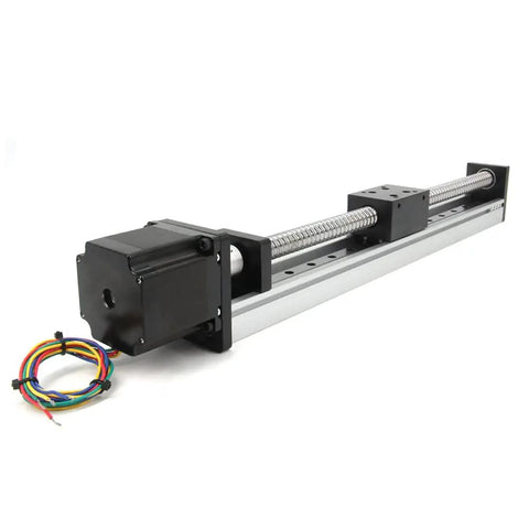 300mm Travel Linear Rail Guide Kit With Square Rails And SFU1605 Ballscrew For DIY CNC Router X Y Z Linear Stage Actuator Nema 23 Motor Included Beefy Aluminum Build Delivers Smooth Glide And Precise Motion. Compact CNC linear rail kit with NEMA23 motor, SFU1605 ballscrew, and aluminum square rails.