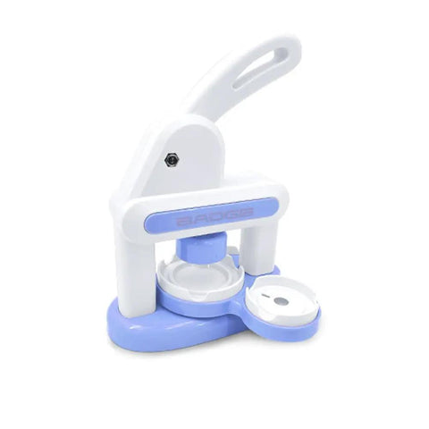 Totally Legit One Hand Button Maker Machine Kit Crafting Custom Pins And Badges Smooth Diy Press Kit 55 Mm Plus 35 Mm Supplies Quick Install Zero Stress in white and blue.