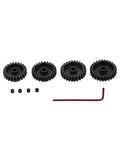 4 Pack Steel M1 5mm Shaft Pinion Gears Set 24T 25T 26T 27T For 1 Eighth Scale RC Cars with hex wrench and screws