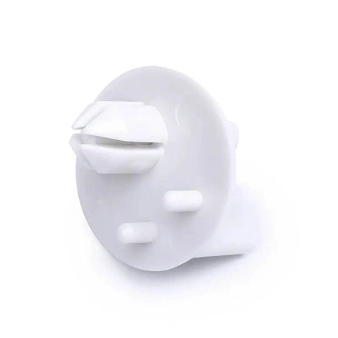 Four Pack 241993101 Refrigerator Shelf Support Clips Heavy Duty Plastic Crisper Bin Holder Pins Universal Fit For Frigidaire Kitchen Appliances close-up of white plastic clip