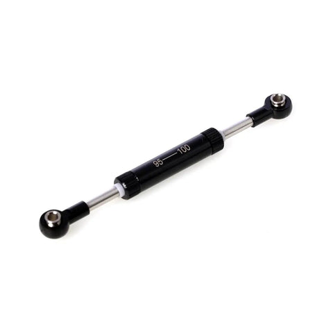 Beefy Adjustable Aluminum Panhard And Steering Link Kit For 1/10 RC Crawlers Fits SCX10 II III TRX4 TRX6 Durable Black Anodized Upgrade Parts 95-100mm Easy Install For Off Road Rigs Heavy Duty Build For Tough Trails, black adjustable 95-100mm RC link with rod ends