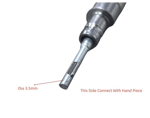90 Degree Right Angle Electric Grinder Transfer Head Hand Piece With Black Rubber Shaft For 3mm Shank, elbow style; Dia 3.5mm visible