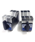 Aluminum Cast Magnetic V Block Set 2 by 2.5 by 2.75 Inches Holds Cylindrical Workpieces for Grinding 90 Degree Vee Blocks with ON/OFF switches