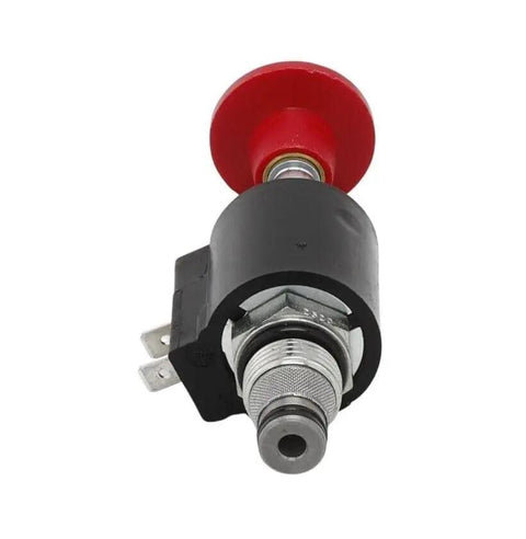 Kickass Genuine OEM Manual Lowering Valve For Genie Lift Gr 08 Gr 12 Gr 15 Sweet Hydraulic Control Part with red push button and black casing.