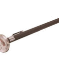 Stainless Steel Pocket Dial Thermometer With 5 Inch Stem And 1 Inch Dial For Fridges Freezers And Air Conditioners, Temperature Range 0 To 220 F, Recalibration Adjustment, Super Handy Durable Kitchen And HVAC Temp Tool showing side view with clip-on case.