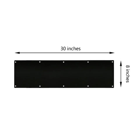 Protective Acrylic Door Kick Plate 30 Inch Long 8 Inch High Black Shield For 32 Inch Front Doors with dimensions shown
