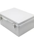 Watertight Electrical Junction Box With Mounting Plate And Clear Hinged Cover, Stainless Steel Latch, Durable Plastic Enclosure