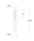 Knockout Router Inlay Kit Featuring Solid Brass Bushing Guide And Precision Centering Pin With Tungsten Carbide 1/4 Inch Upcut Downcut Spiral Bits dimensions diagram