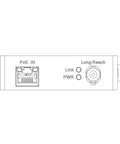 Super Smooth Single Port Ethernet Over Coax Extender Kit That Gets Your Network Going Strong Up To Three Thousand Feet Along Standard Rg59 Wiring Without Any Sweat Or Fuss - adapter front view with ports.