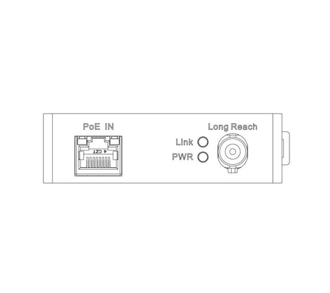 Super Smooth Single Port Ethernet Over Coax Extender Kit That Gets Your Network Going Strong Up To Three Thousand Feet Along Standard Rg59 Wiring Without Any Sweat Or Fuss - adapter front view with ports.