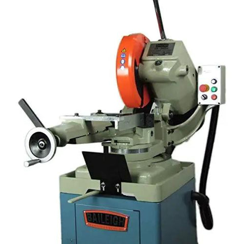 14 Inch Variable Speed Cold Saw With A Badass 3HP Direct Drive Motor For Smashing Through Steel Tubes With Zero Chatter And Precise 45 Degree Miter Cuts On Any Industrial Workspace side view showing blade and control panel
