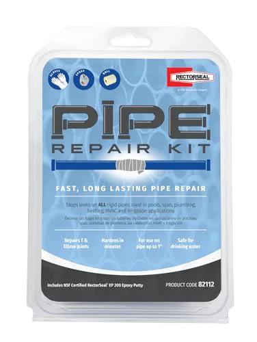 quick pipe repair kit by RectorSeal for 1-inch pipes, fast leak-stopping solution with fiberglass cloth and polyurethane resin bond.