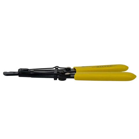 Side view of 101 S Adjustable Wire Stripper For Electricians And Tech Pros with yellow handles and precision cutting edge.