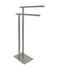 Edenscape Pedestal Towel Holder In Brushed Nickel With Double L Shape Design Built To Last Free Standing Bath Accessory Solid Steel Construction