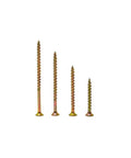 Coarse Thread Phillips Head Yellow Zinc Wood Screws Kit for Woodworking and DIY Projects Self Penetrating Spiral Insert Dual End Thread Linking for Concealed Tight Joints Includes Size Eight By One And A Half Inch To Eight By Three Inch 2 Boxes, four yellow zinc wood screws