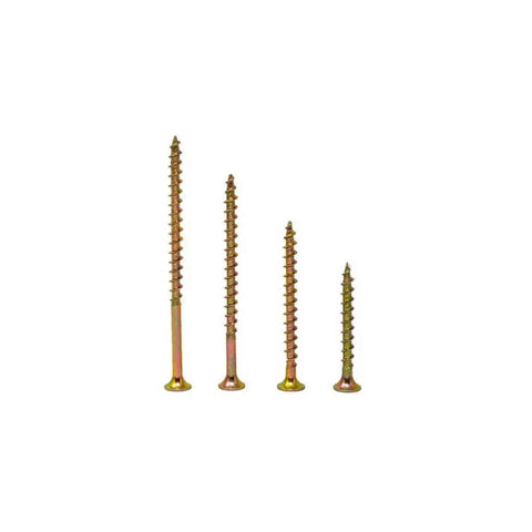 Coarse Thread Phillips Head Yellow Zinc Wood Screws Kit for Woodworking and DIY Projects Self Penetrating Spiral Insert Dual End Thread Linking for Concealed Tight Joints Includes Size Eight By One And A Half Inch To Eight By Three Inch 2 Boxes, four yellow zinc wood screws