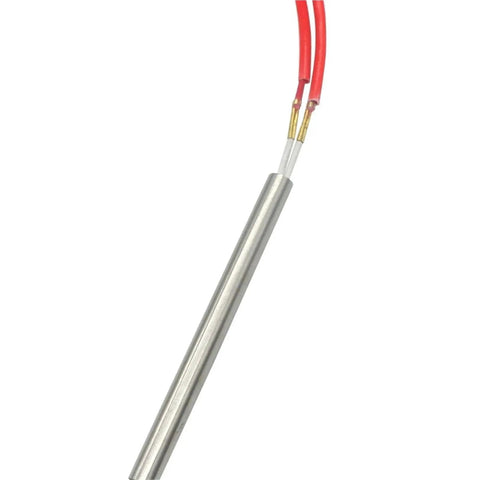 10 Pack Heavy Duty Heating Elements 12X120mm 350 To 580 Watts 110 Volt 316 Stainless Steel Heater Coils detail with red wires
