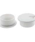 Solid White Desk Grommet Cable Cover Built Dense Abs Plastic For One Point Five Inch Cutouts, two grommets displayed.