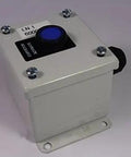 Used Industrial Control Panel Enclosure E1PBG SPL, rugged electrical panel box for industrial systems with button on top