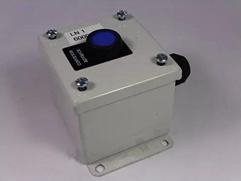 Used Industrial Control Panel Enclosure E1PBG SPL, rugged electrical panel box for industrial systems with button on top