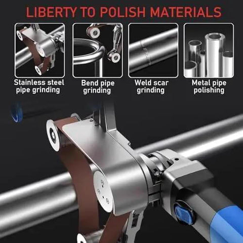 Beefy Pro Grade Pipe Polisher And Belt Sander For Metal Tubes And Round Pipes, 1100W, 6 Variable Speeds, grinding metal