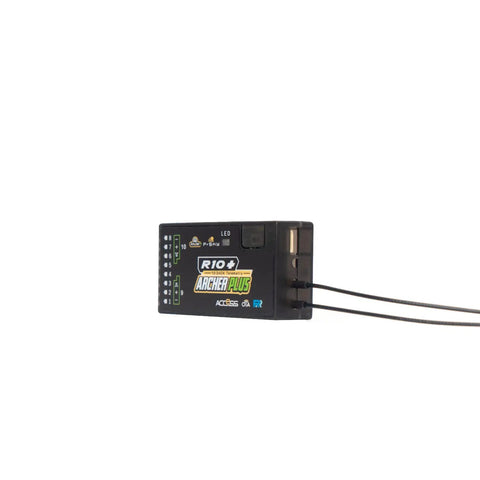 Archer Plus R10 Receiver With Ten Configurable Ports And Dual Detachable Antennas, D16 Compatible in black casing