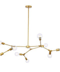 Gold 9 Light Sputnik Chandelier Modern Metal Ceiling Hanging Light Adjustable Pendant Fixture For Living Room Bedroom Kitchen Island Foyer Vintage Style Statement Lighting