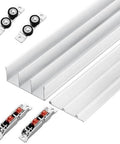 Sliding Door Hardware Kit Heavy Duty Aluminum Track for Closets and Cabinets with Adjustable Triple Panel Bypass F Mount