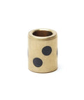 One Piece Heavy Duty Sleeve Bearing With 8Mm Bore 12Mm Outer Diameter For Ironclad Carbon Steel Copper Oilless Bushings, gold color with black dots.