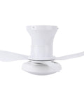Omquot Recessed Ceiling Fan Light Small 25 Inch Silent DC Motor Dimmable LED 6 Speeds white light with ABS blades and lampshade.