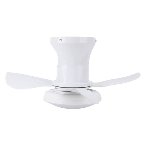 Omquot Recessed Ceiling Fan Light Small 25 Inch Silent DC Motor Dimmable LED 6 Speeds white light with ABS blades and lampshade.