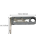 90 Degree Self Closing Cabinet Hinge for Corner Cabinets Chrome Plated Steel showing dimensions