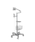 Smooth Rolling Laptop Cart With No Sweat Height Adjustments And Tilting Top For Game Changing Mobile Computer Workstation Or Your Cozy Studio Breeze - medical cart with adjustable height and storage
