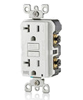 Killer Slim GFCI Weather And Tamper Resistant Outlet 20 Amp sleek design with dual outlets for home safety upgrades.