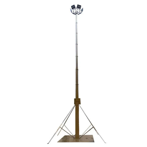 Beefy 10M Vehicle Mount Telescopic Mast for high load signal lighting equipment, multi-section lift stand with electric power.