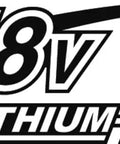18V Lithium-Ion logo representing energy source for Badass Compact 18V Cordless Driver Drill Body Only equipped with heavy duty metal gears.