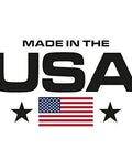Made in the USA graphic featuring a flag and stars, symbolizing local production commitment.