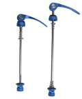 Blue 2 Pack Aluminum Alloy Bicycle Quick Release Skewers For Front 100mm And Rear 135mm Axles, Universal Road And Mountain Bike Use