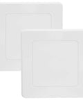 2 Pack Self Adhesive Access Panel For Drywall And Ceilings 4 X 4 Inch Inside Size Peel And Stick Pipe Hole Cover showing white ABS patches.