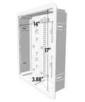 Straight Up Zero Clutter In Wall Media Box dimensions 14 inch by 17 inch by 3.88 inch for cable management.